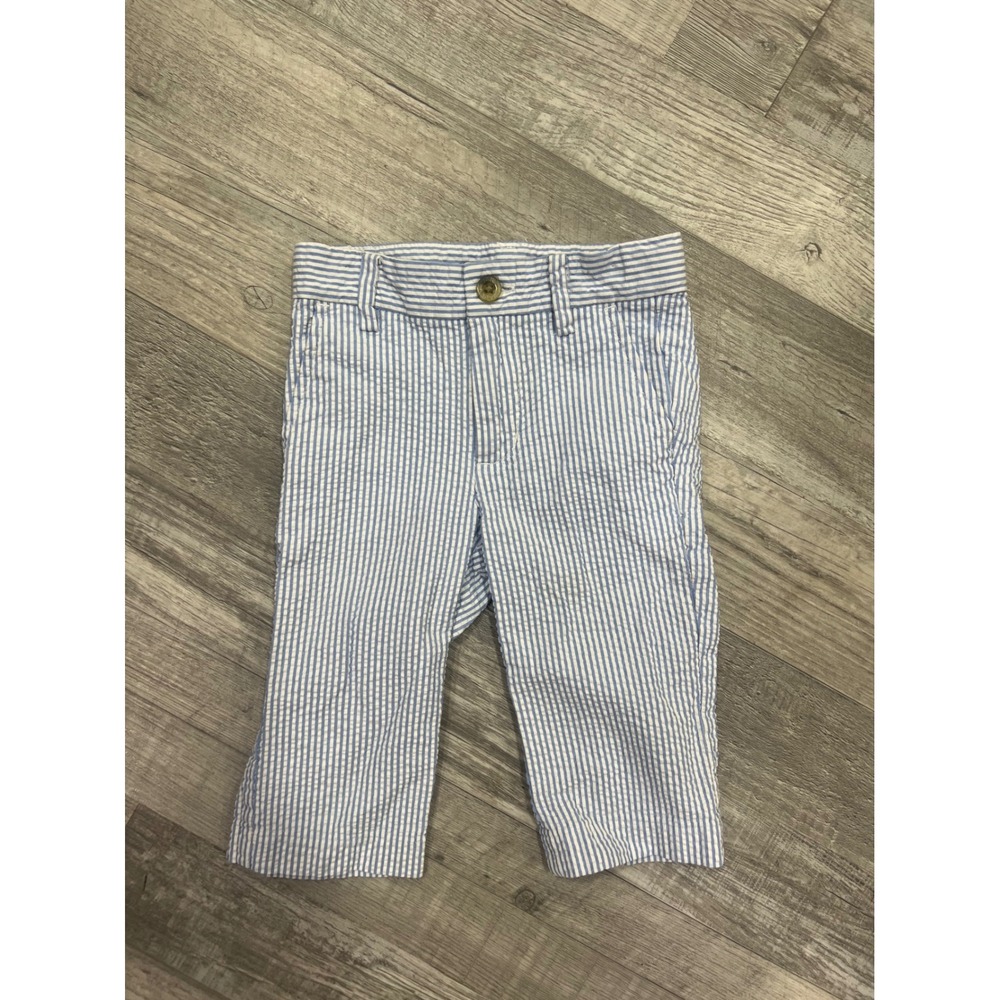 Janie and Jack Baby Boys Blue White Striped Seersucker Shorts 6-12 Months Summer